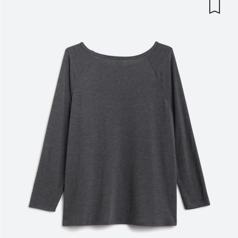 Mixed Material Long Sleeve Top - Picture 3 of 3